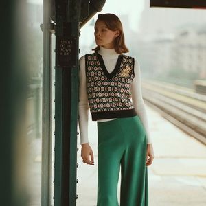 Anthropologie Maeve Jacquard Sweater Vest size Medium NWT